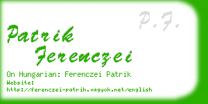 patrik ferenczei business card